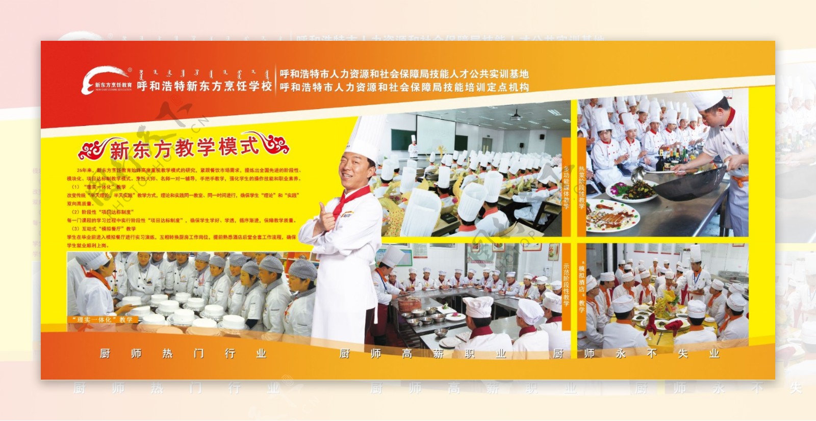 新东方烹饪教育宣传栏图片
