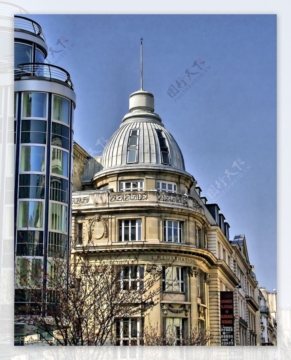 巴黎街头的建筑图片