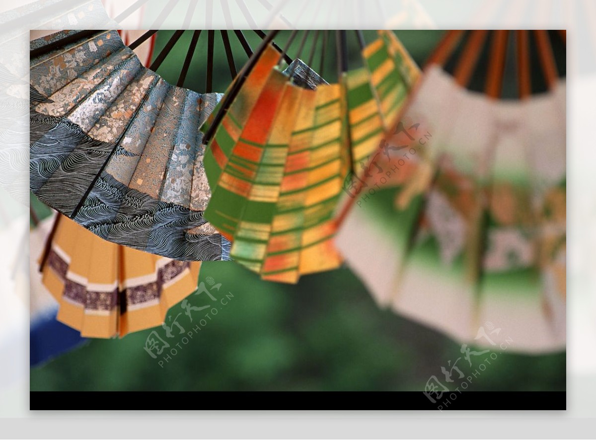 日式花紋扇子图片