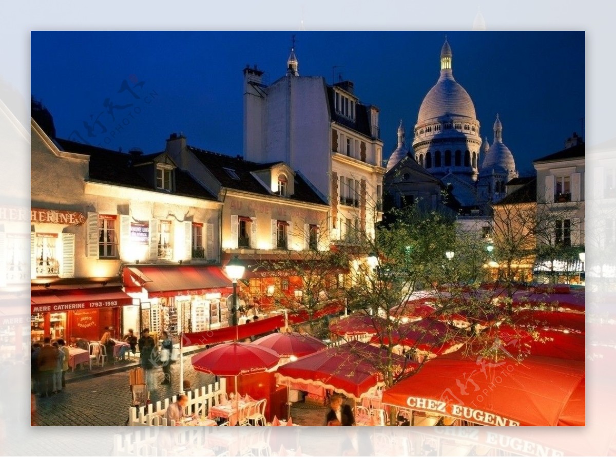 法国风景夜景现代建筑巴黎奢华图片