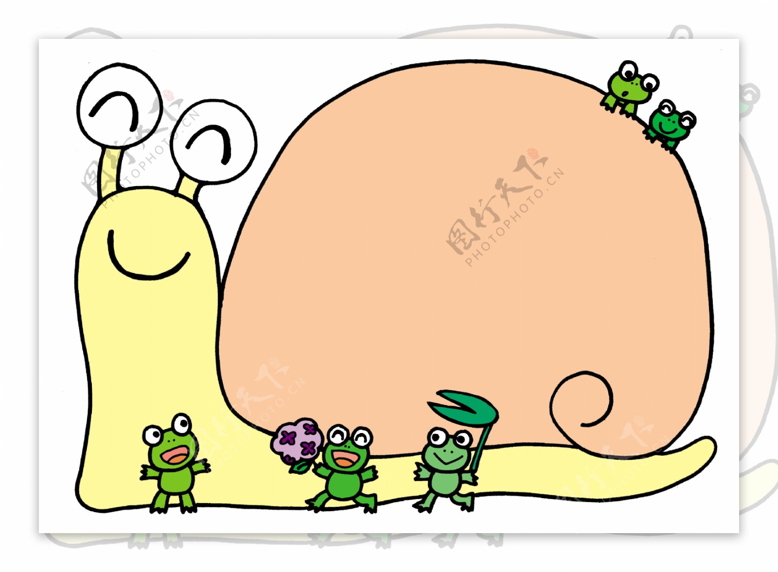 幼儿园幼教蜗牛青蛙边框图片