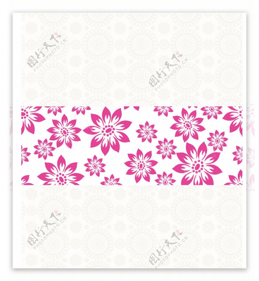 粉色花朵腰线图片