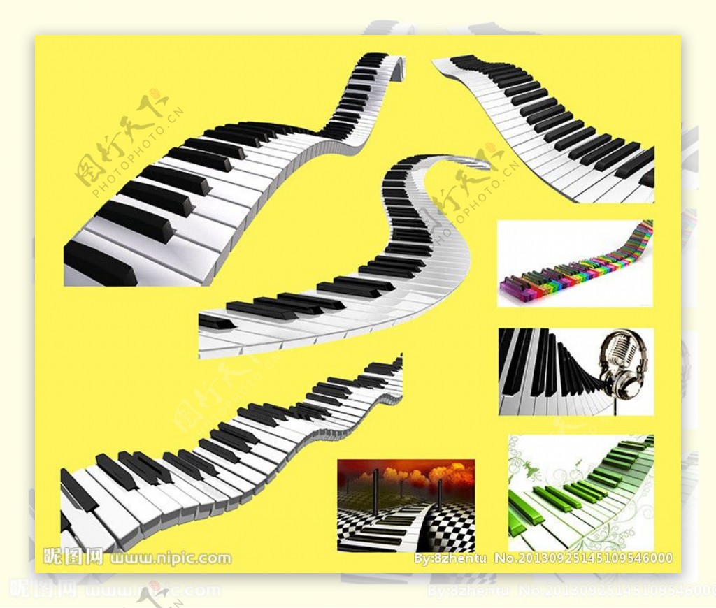 钢琴键素材图片