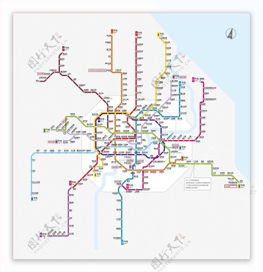 2010年最新上海轨道交通矢量图图片