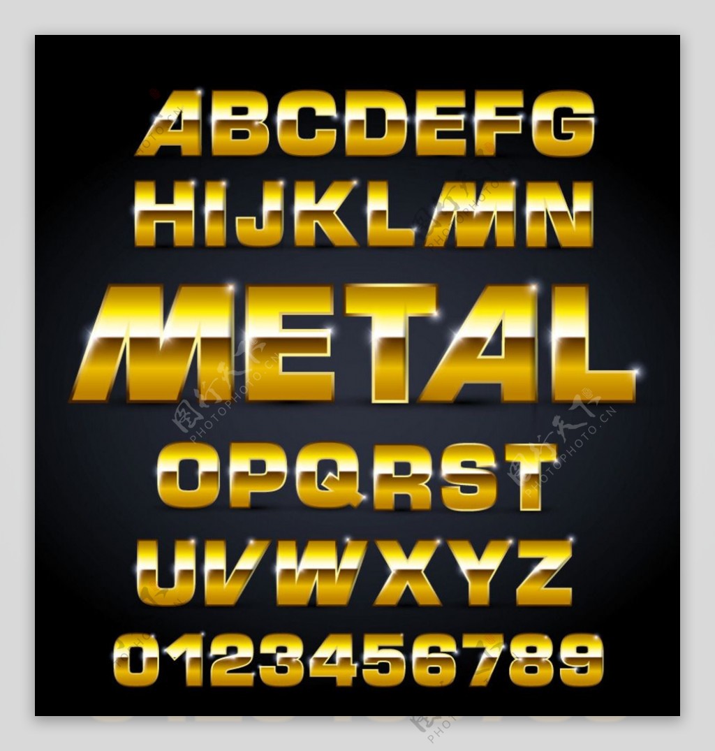 金属字母设计图片