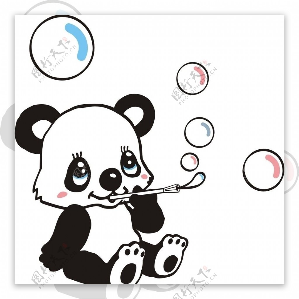 小熊吹泡泡插画图片素材_ID:135608223-Veer图库