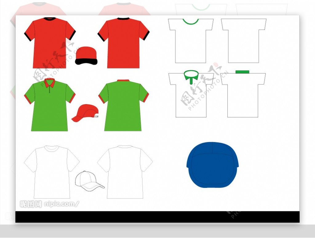 广告衫和帽子图片