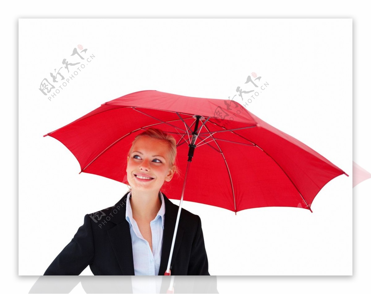 打雨伞金融商务美女图片