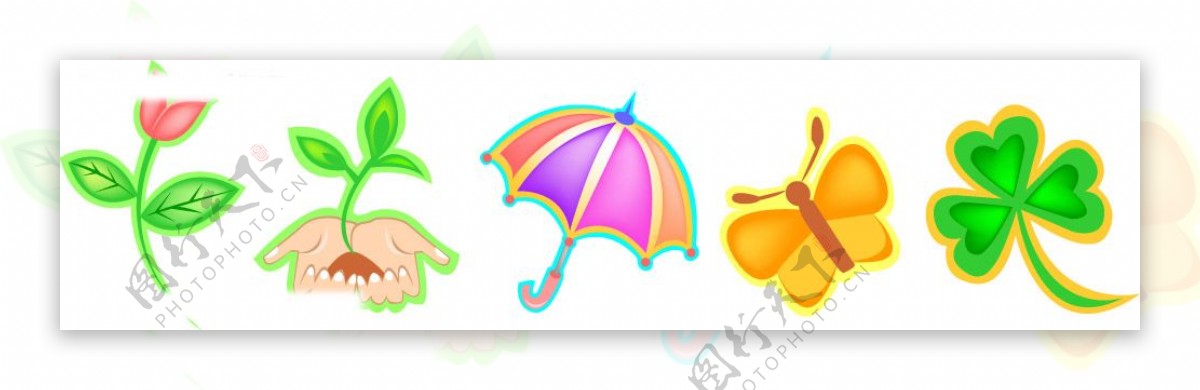 雨伞绿意图片