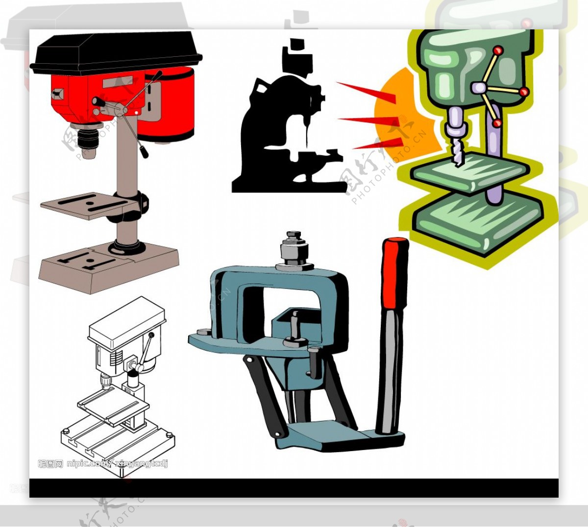 矢量台钻图片