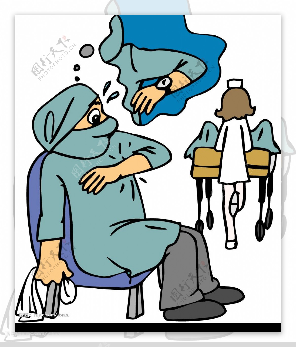 卡通医生手表医疗事故图片