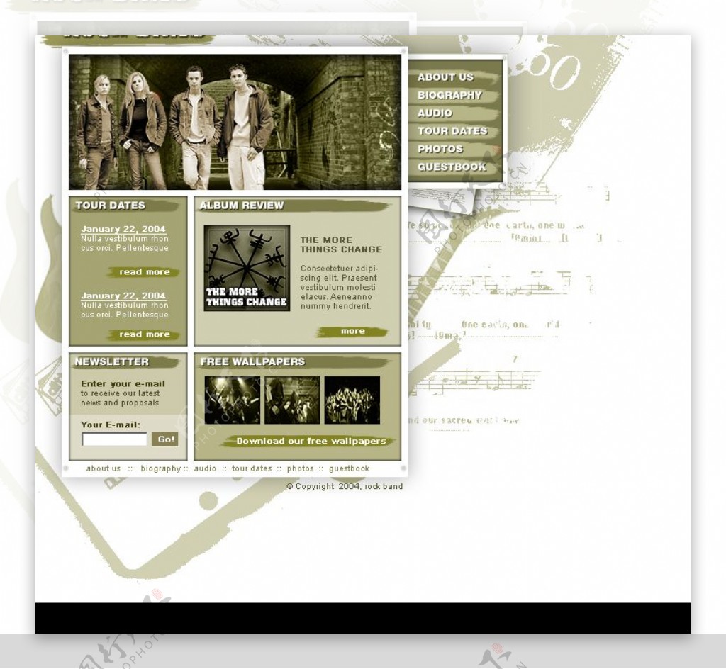 音乐个人网页7PSD2FLA和字体HTML等文件图片