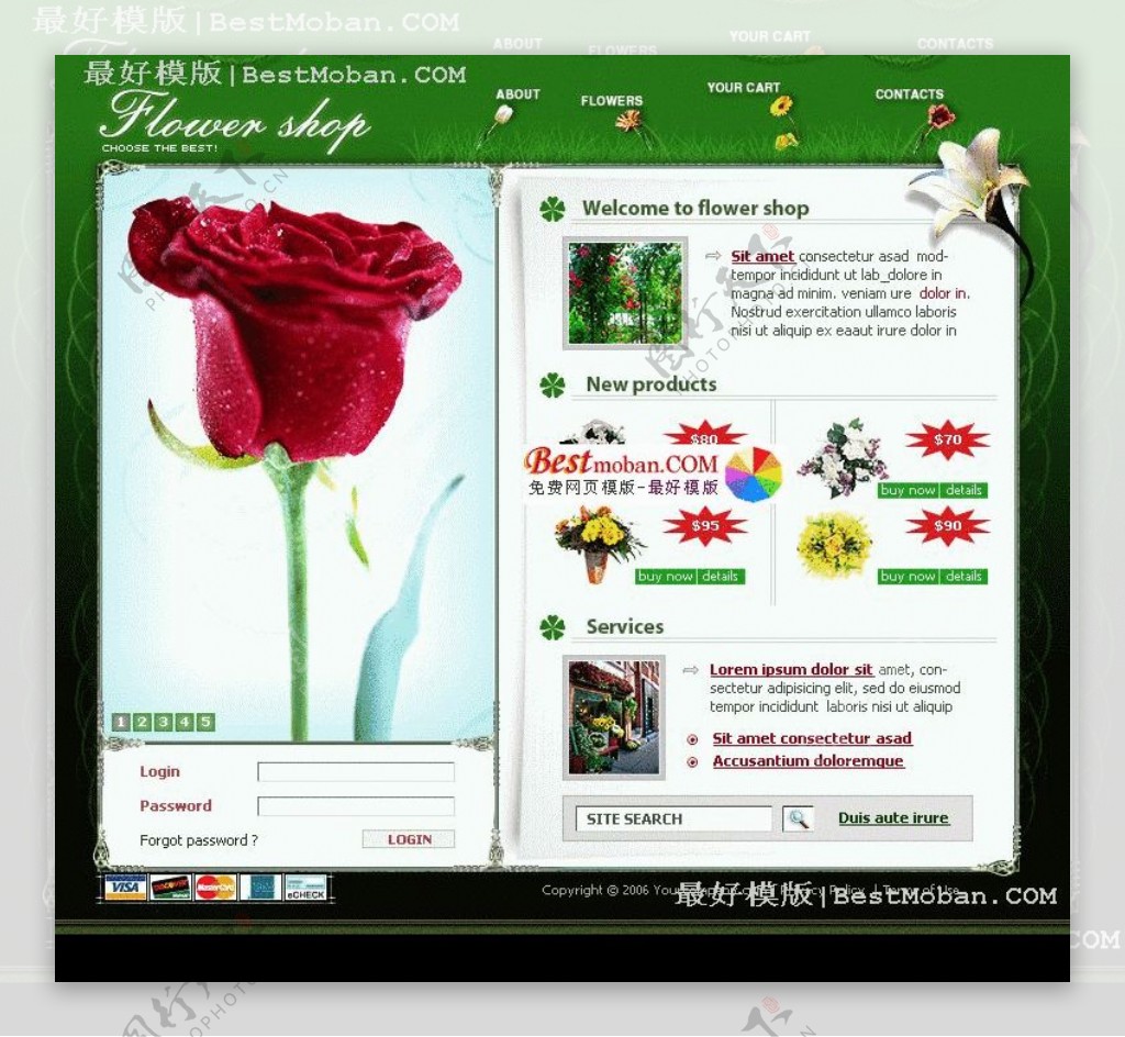 鲜花花卉商店模板模板5psd6fla图片