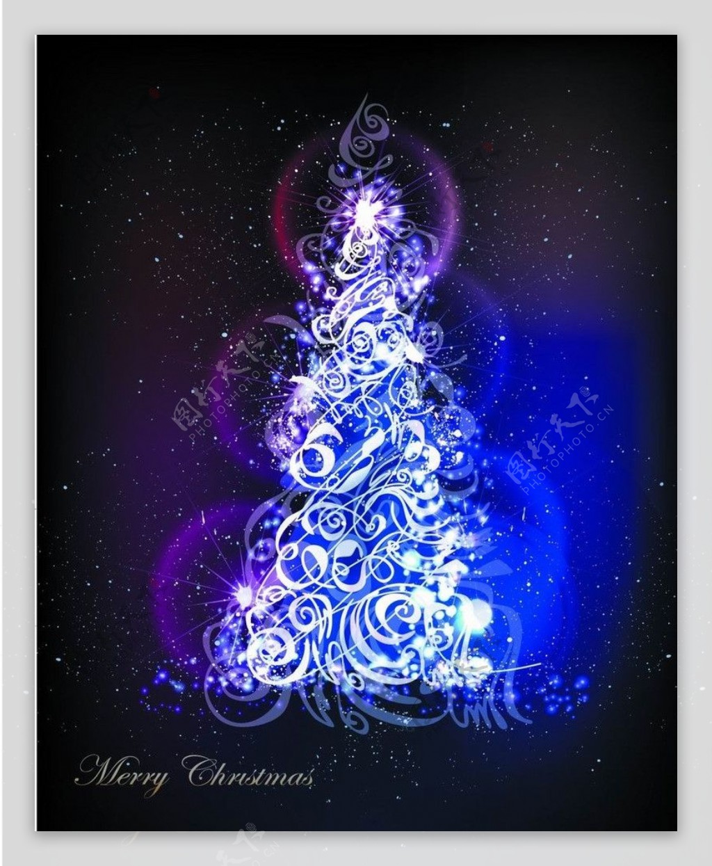 光线圣诞树花纹图片