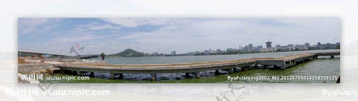 武汉183东湖磨山景区全景图片
