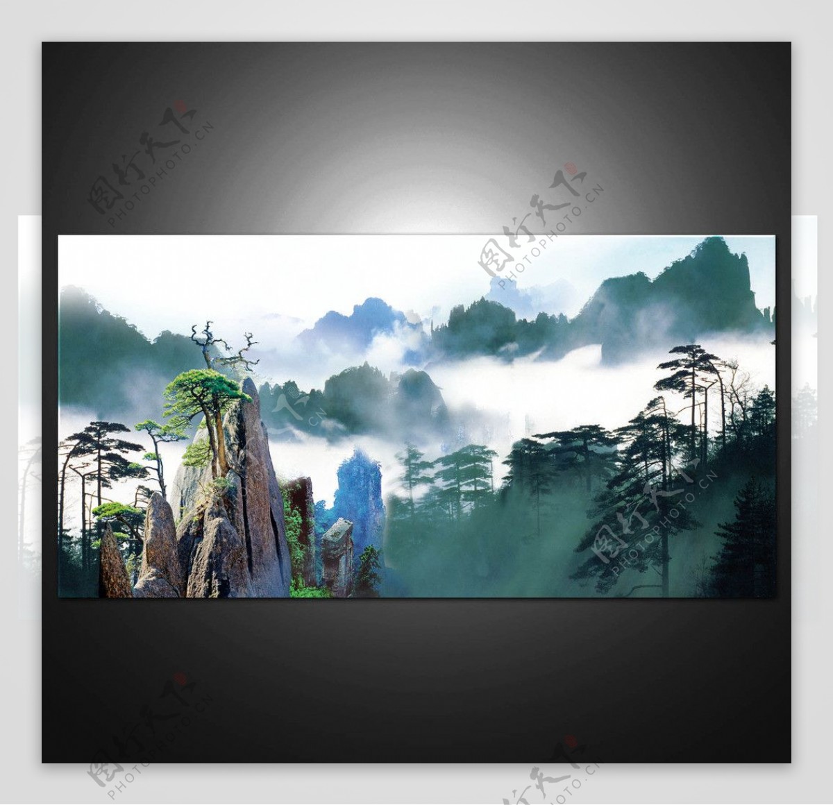 室内大型水墨中国风装饰画背景图片