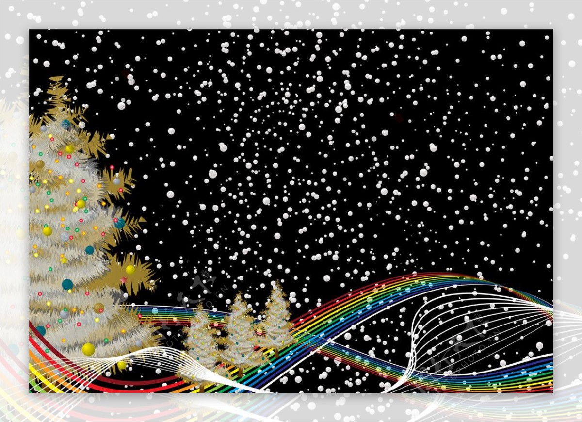 七彩圣诞树背景图片