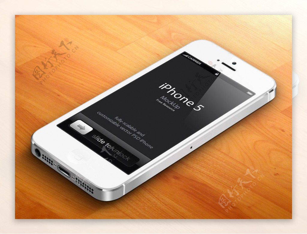 苹果手机白色iPhone5高清分层图片