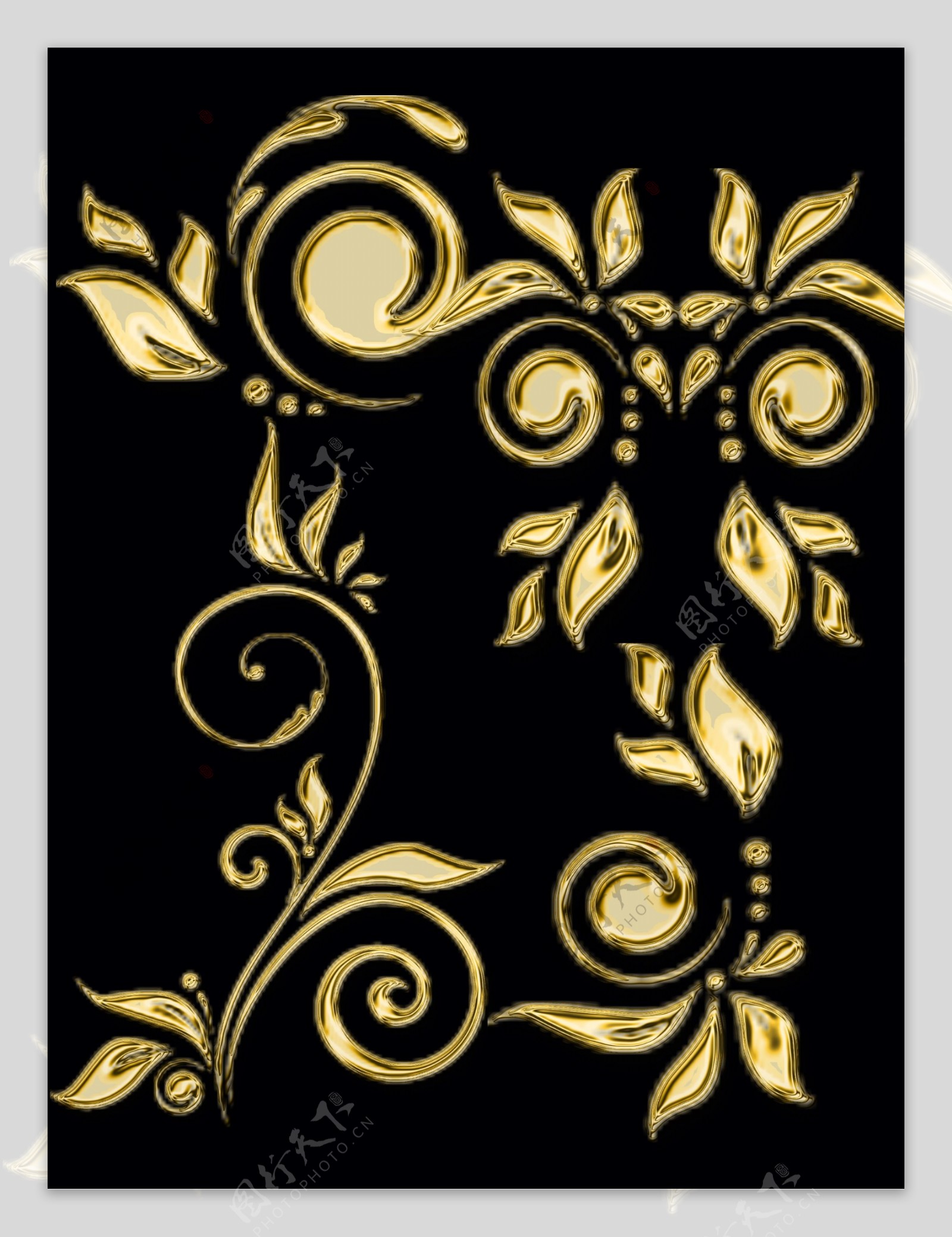 欧式金色古典花纹图片