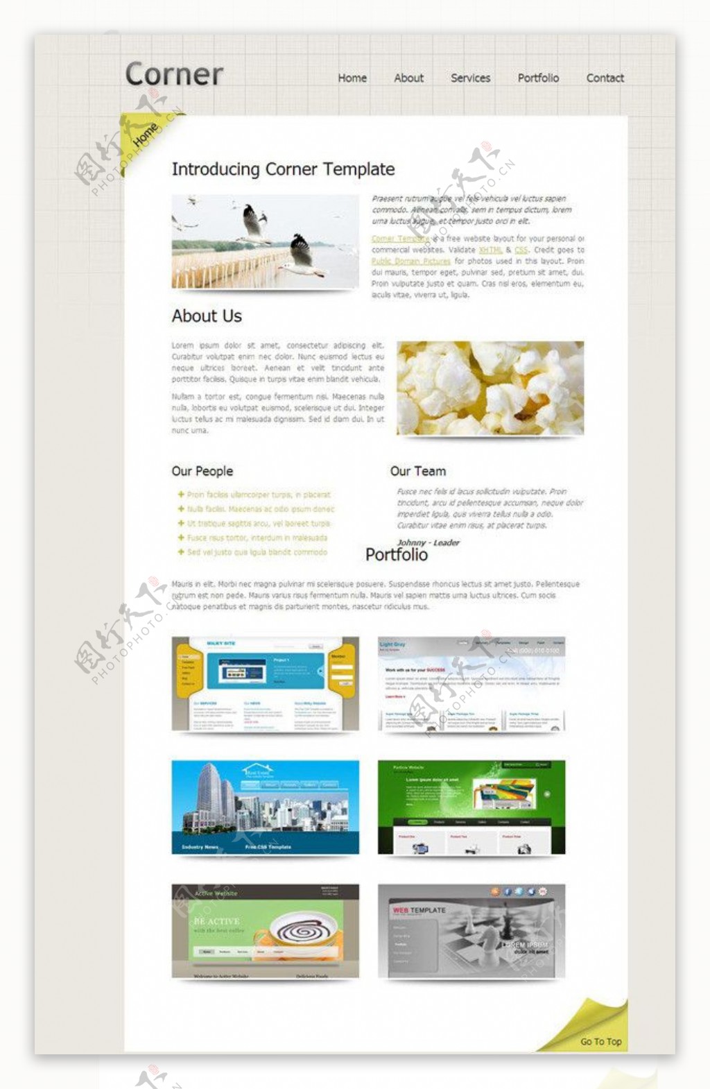 灰色企业设计网页模板图片