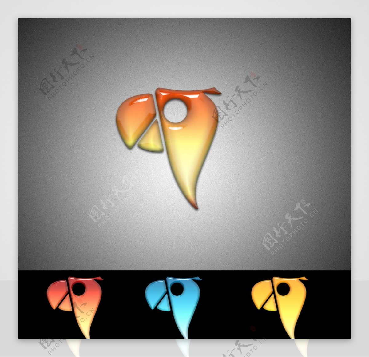 鹦鹉鸟头鹰头水晶logo图片