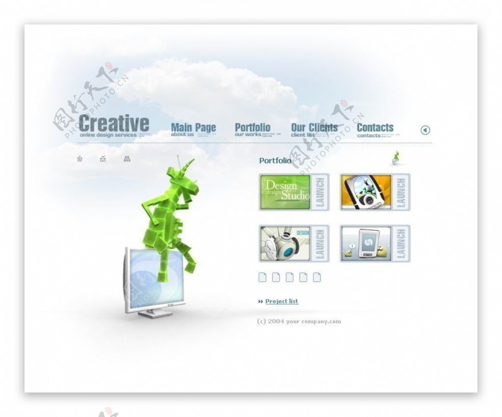 12079设计创意类韩国网页模板全套含7PSD页面文件图片