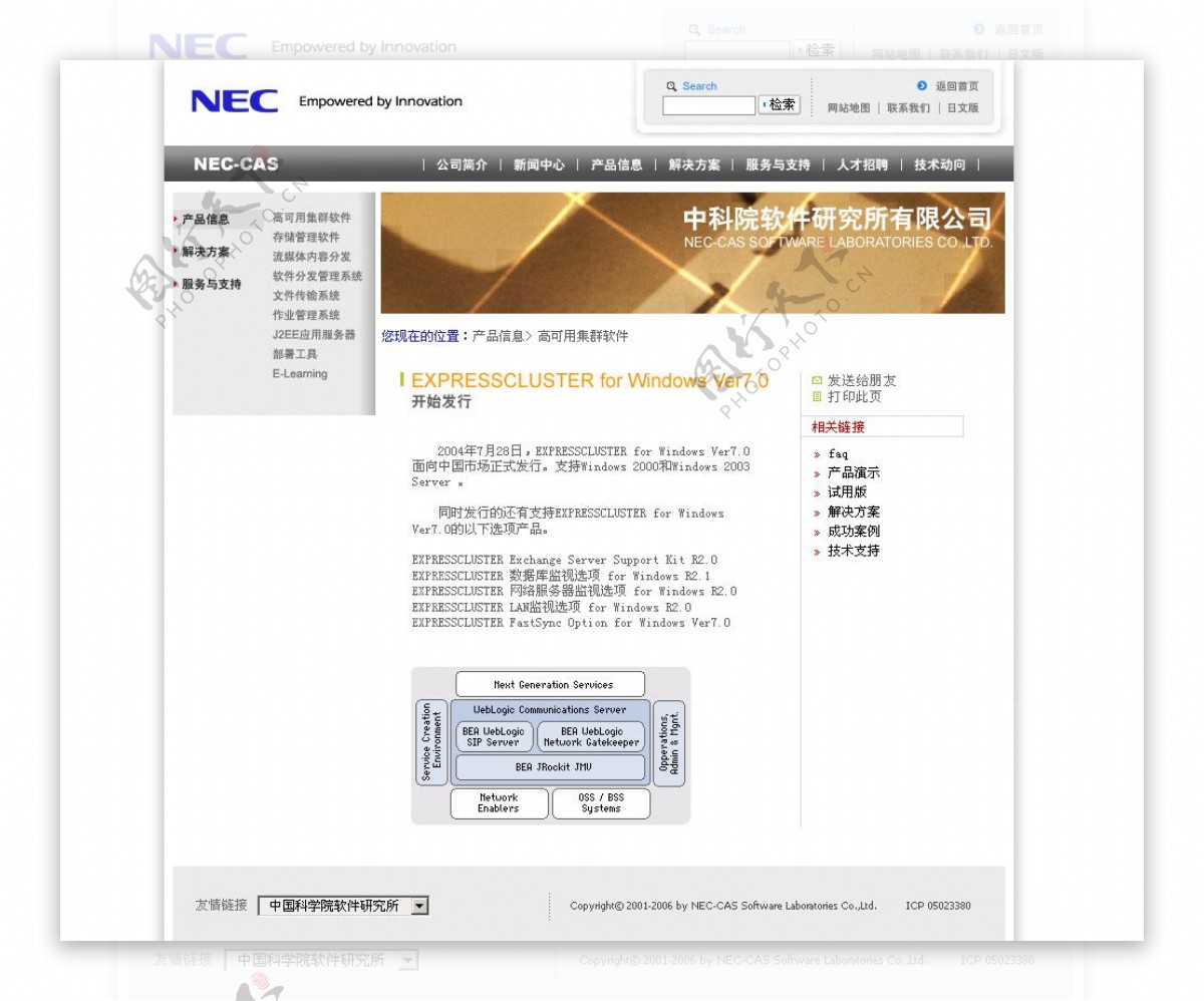 NEC分公司网站图片