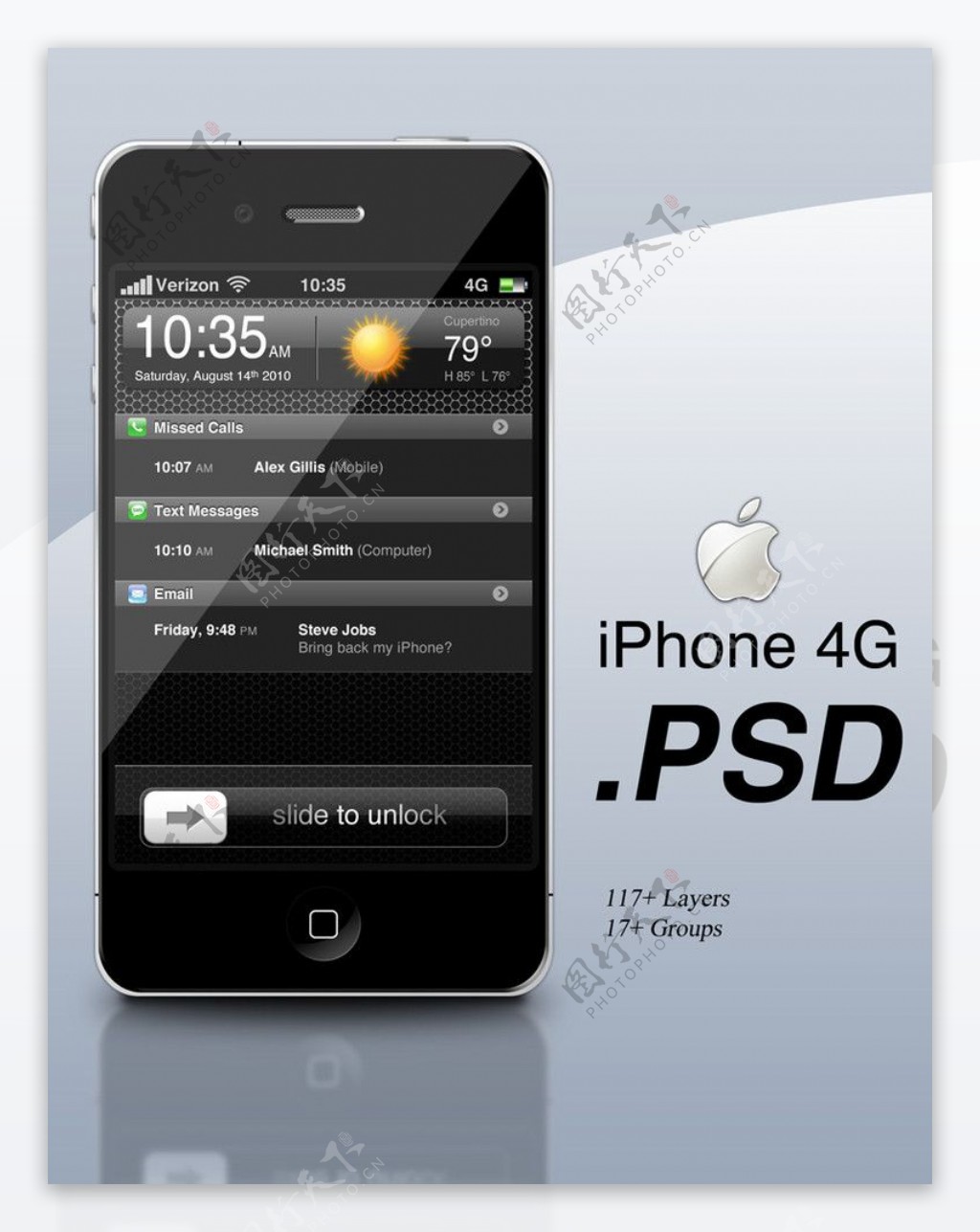 苹果手机IPhone4G黑色图片