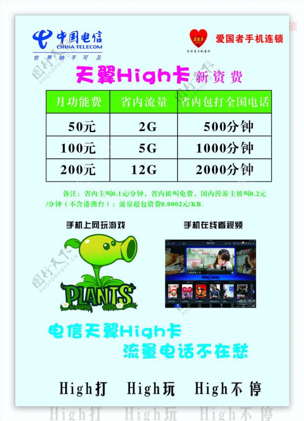 天翼high卡图片