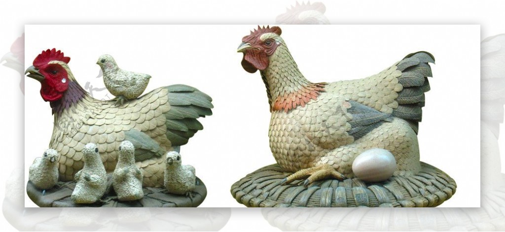 鸡雕塑图片