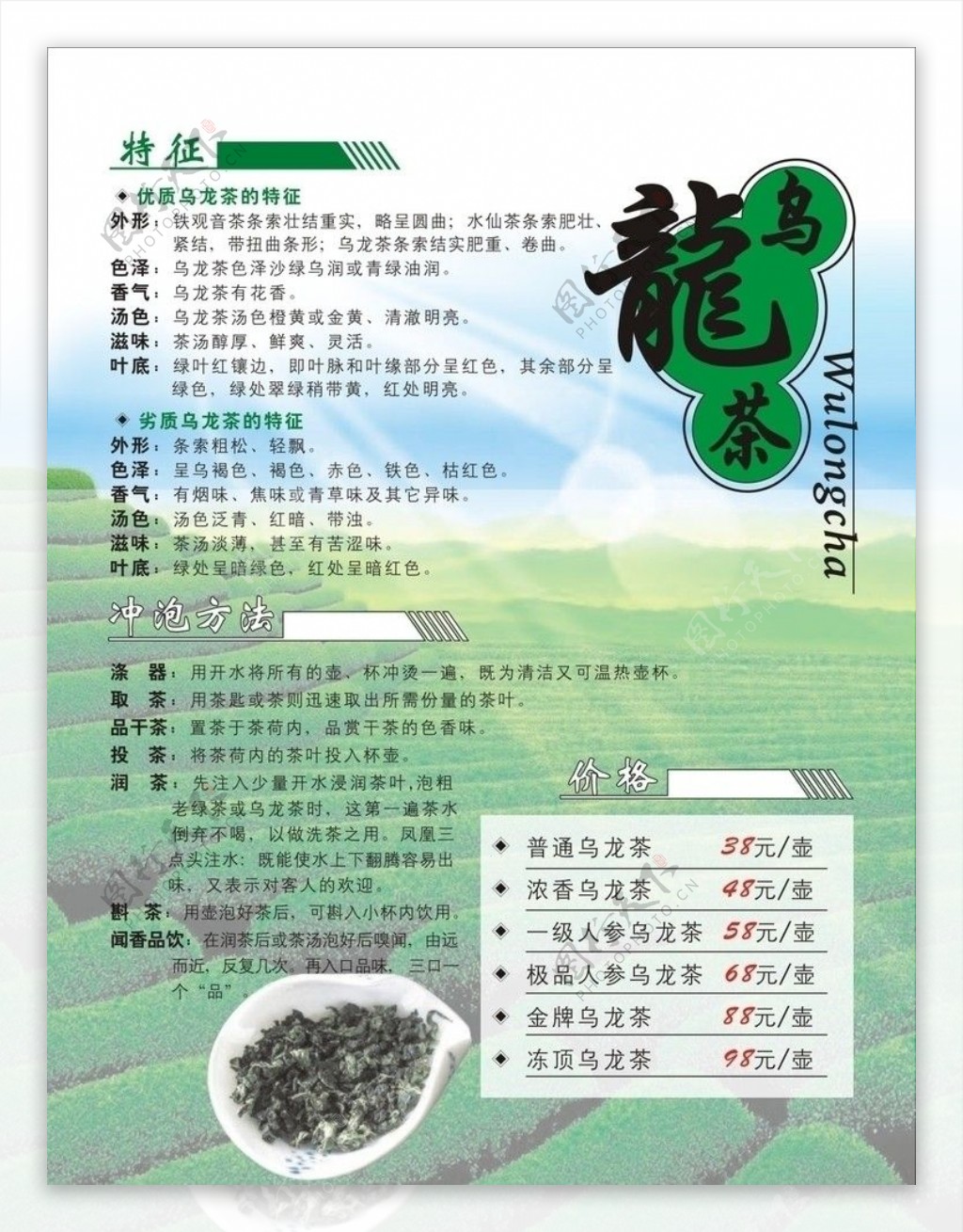 乌龙茶图片