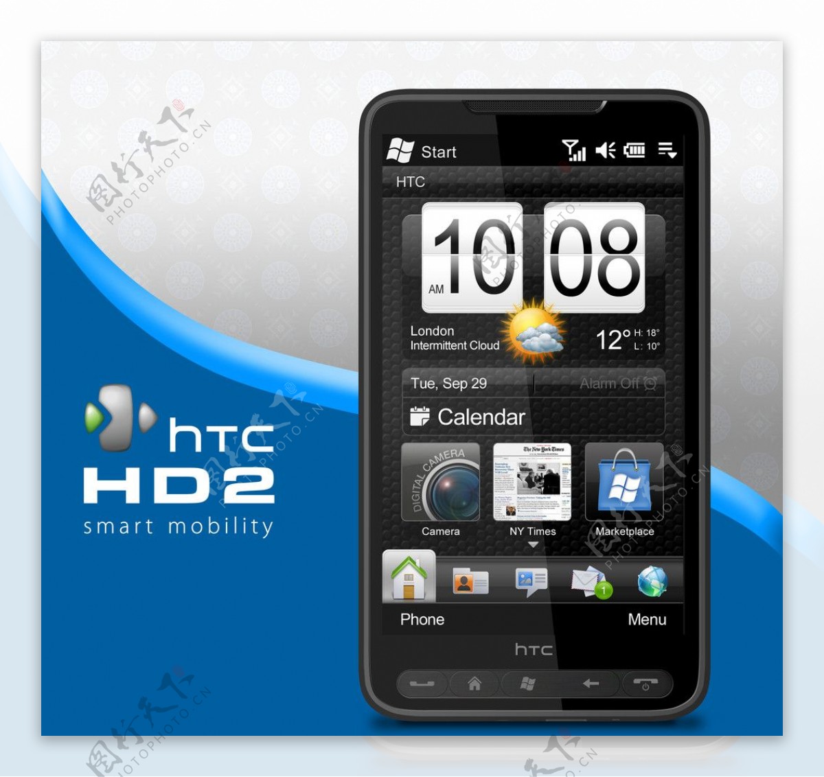 HTCHD2手机宣传海报PSD分层图片
