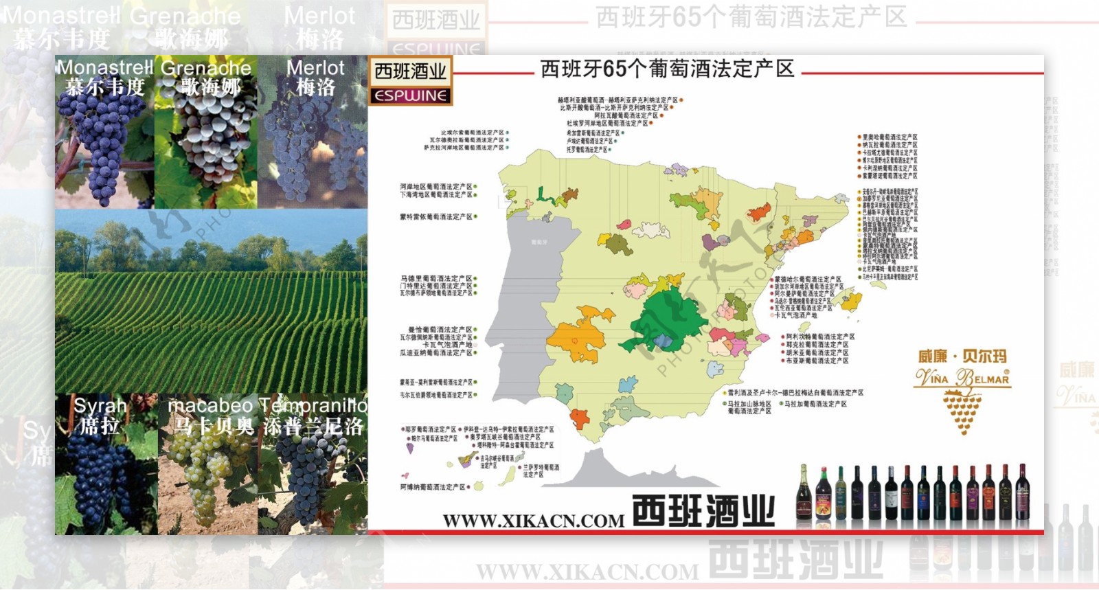 西班牙葡萄酒产区图图片