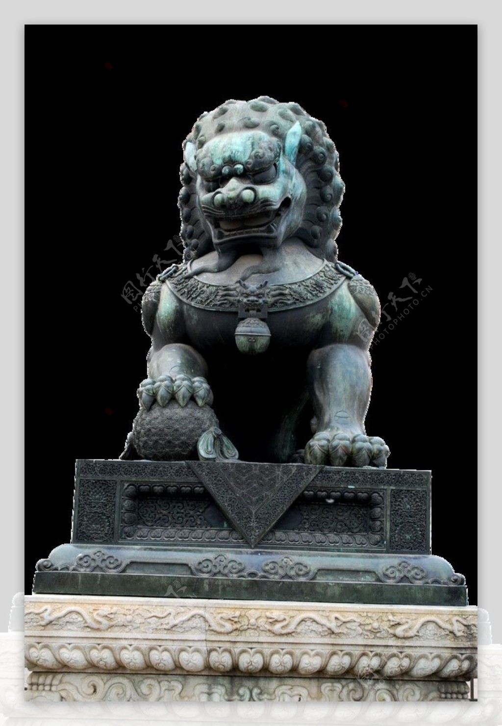 北京故宫铜狮公图片