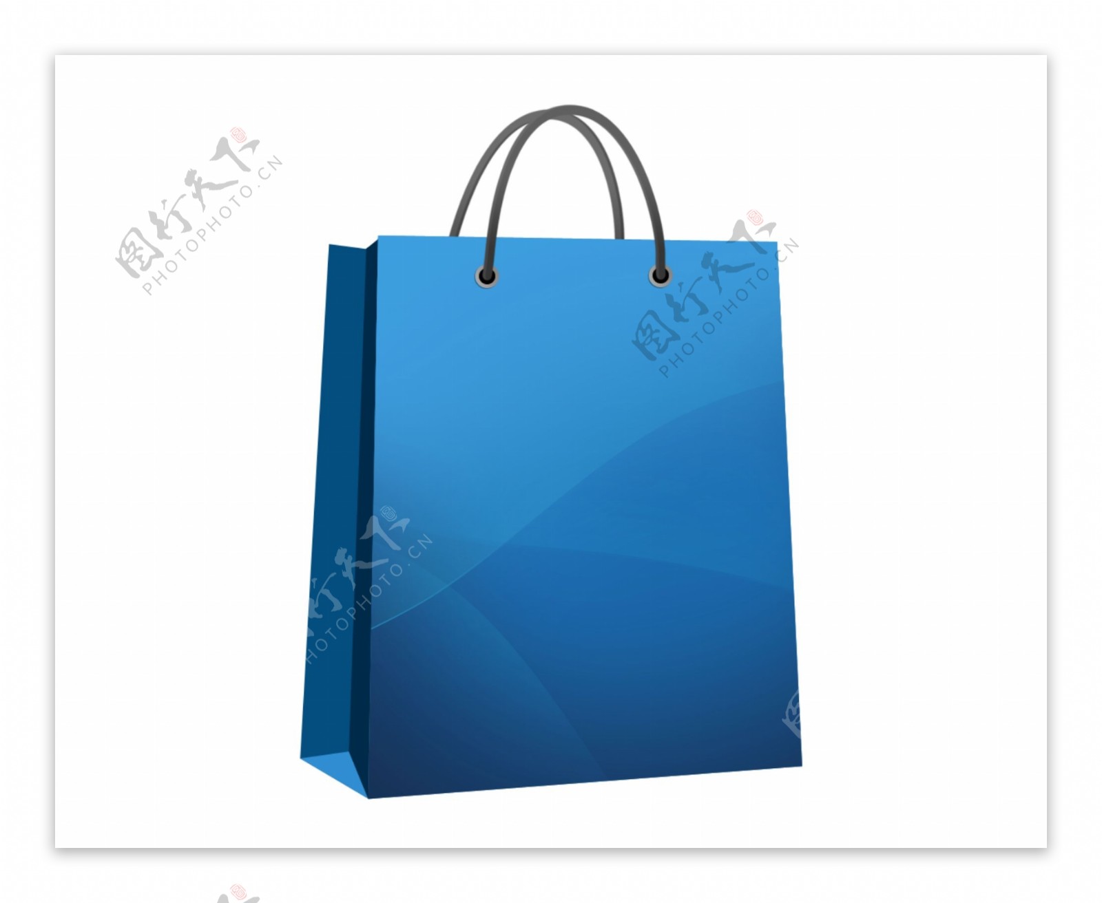 蓝色购物袋手提袋成品图效果图展示图源文件分层图片