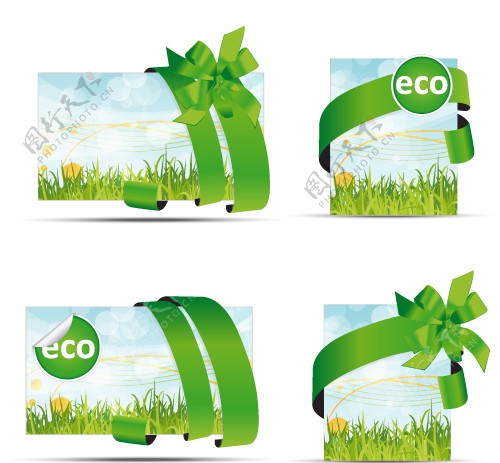 绿色环保卡片图片