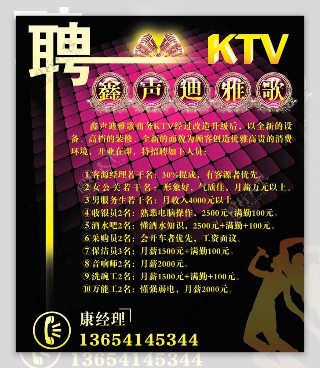KTV招聘广告图片