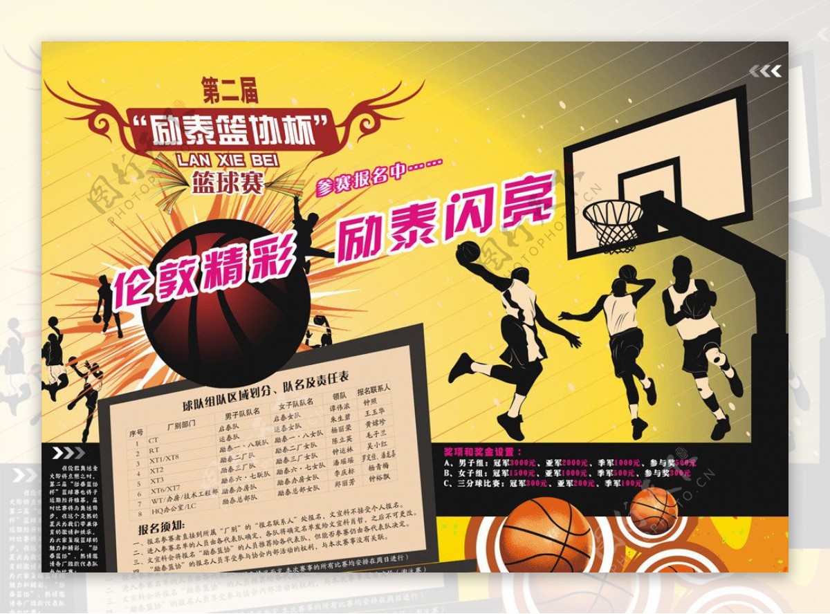 篮协杯篮球赛海报图片