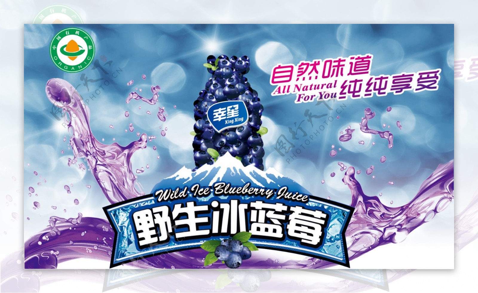 野生蓝莓汁广告图片