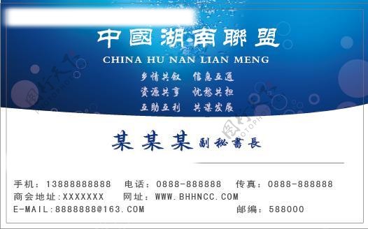 中国湖南联盟名片图片