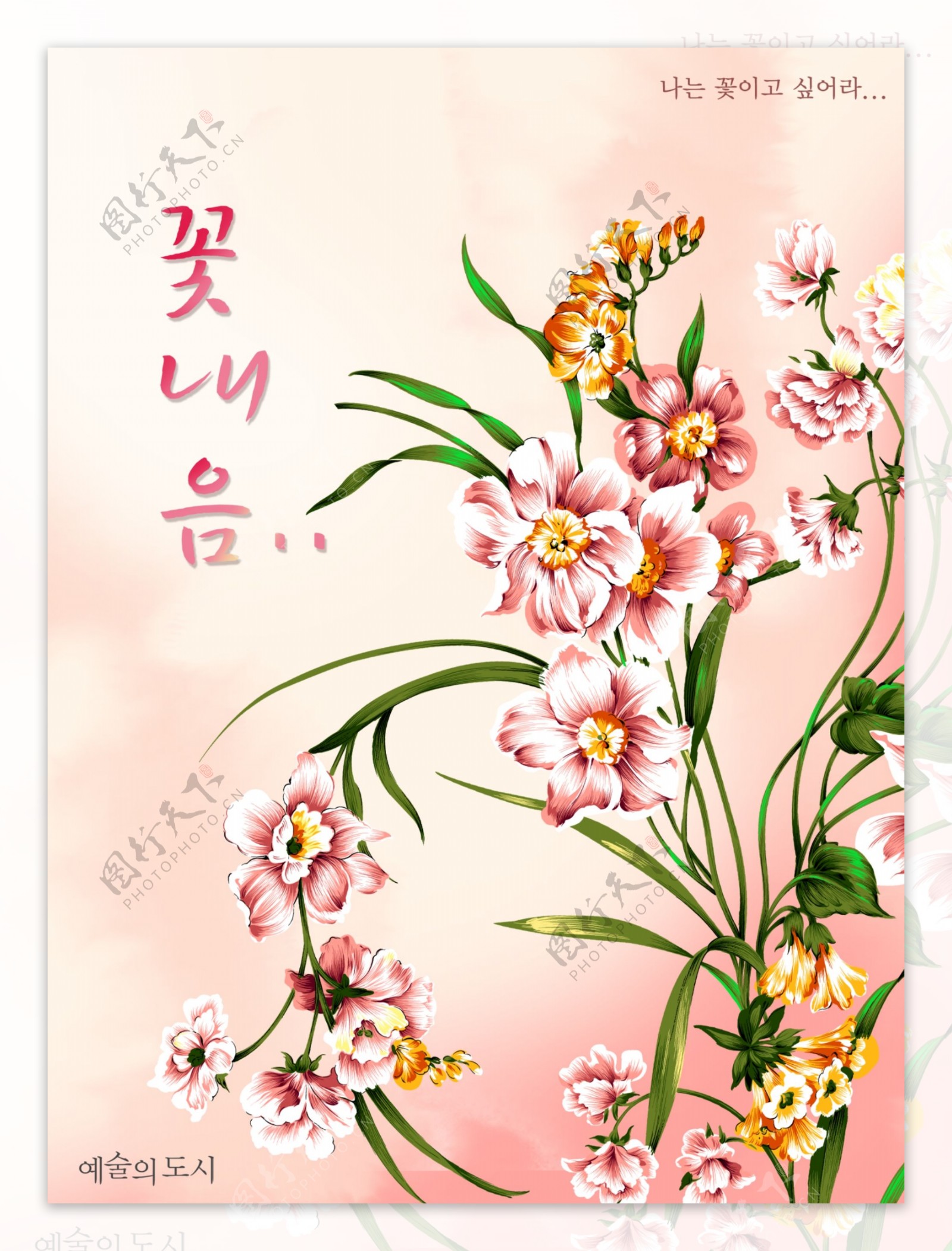 韩国花纹底图psd分层图片