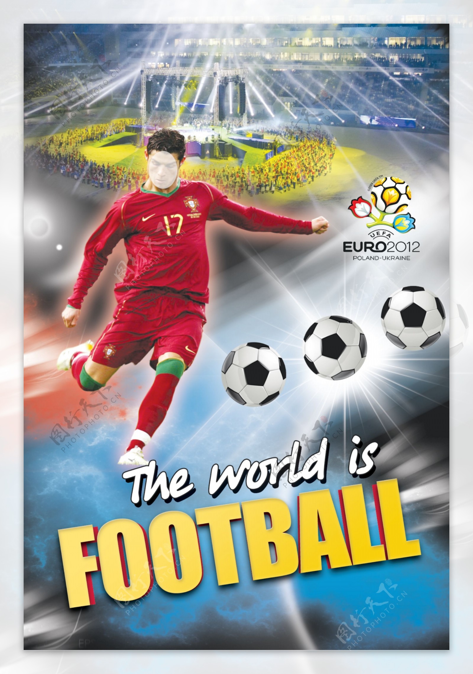 欧洲杯足球赛主题海报C罗图片