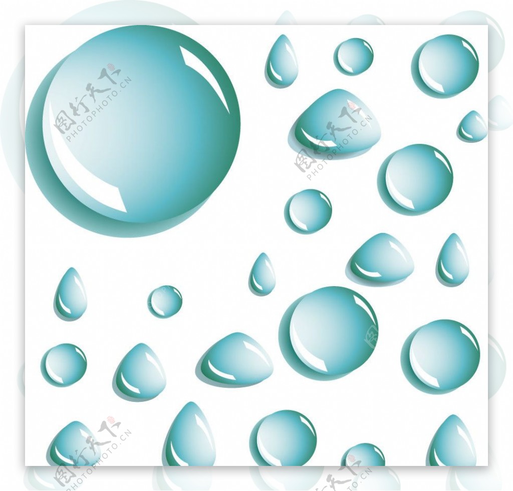 3d蓝色水珠水滴图片