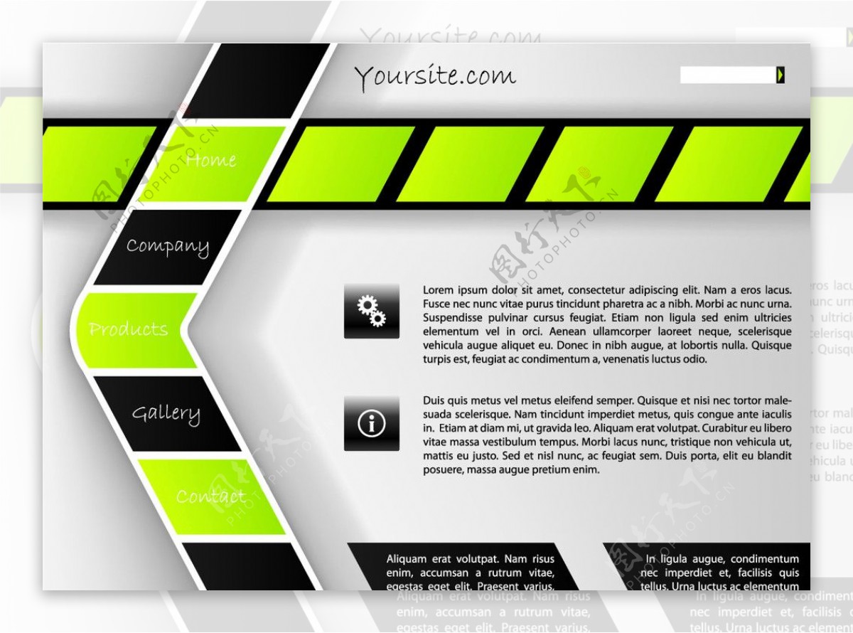 绿色网站设计模板图片