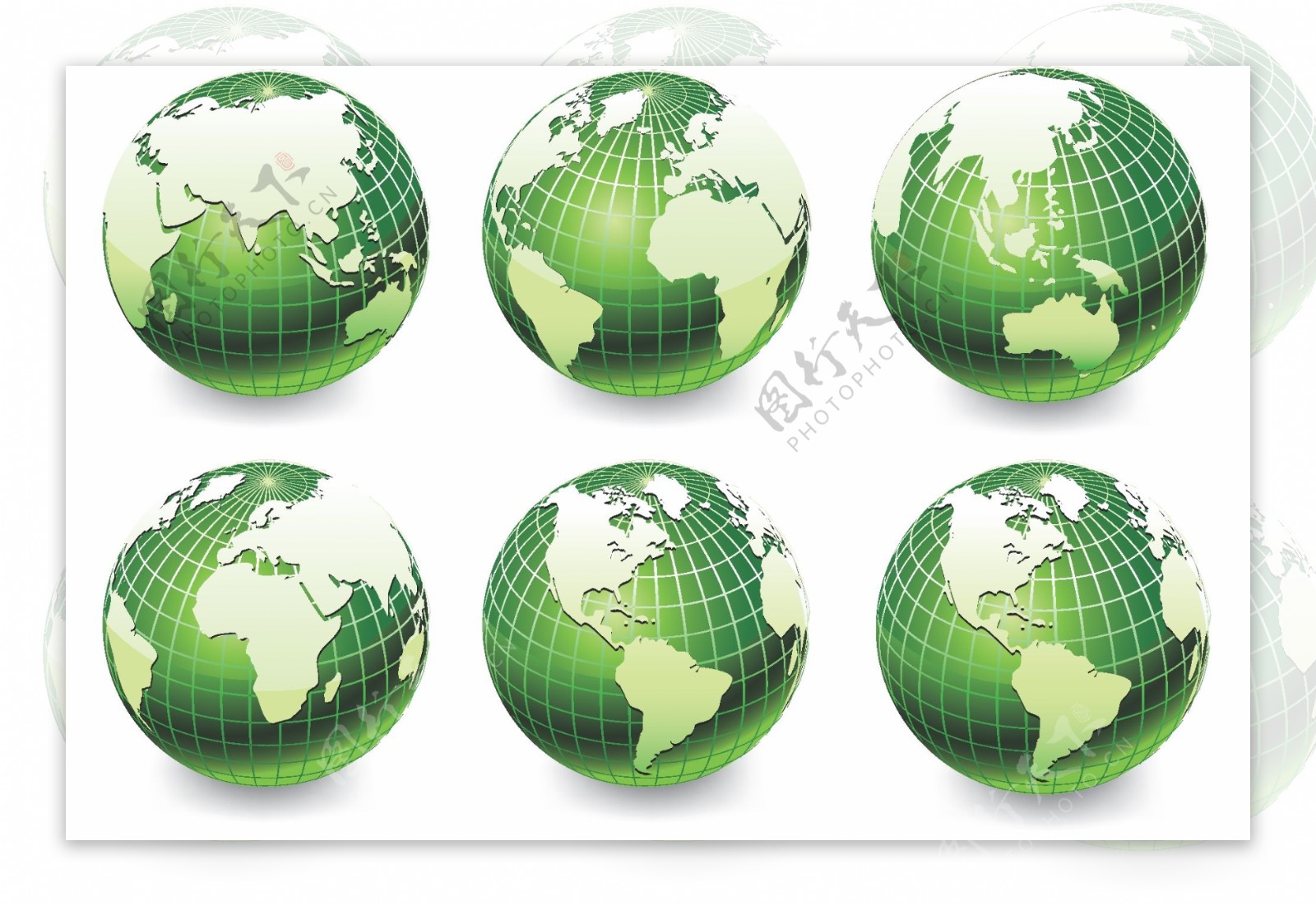 立体绿色地球矢量素材图片