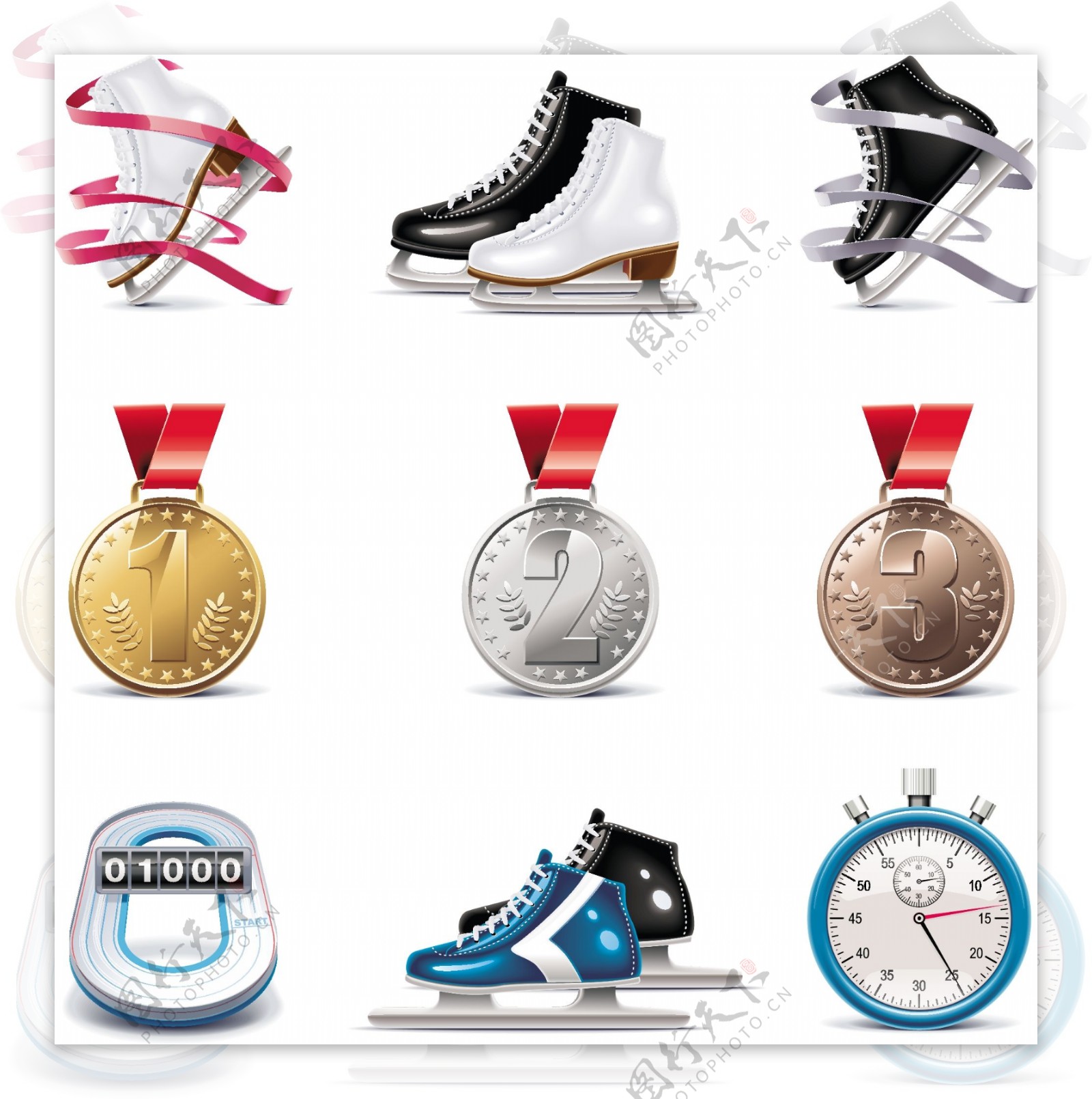 奖牌溜冰鞋图标图片