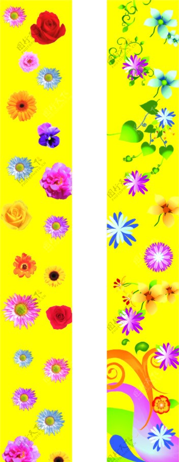 花朵包柱图片
