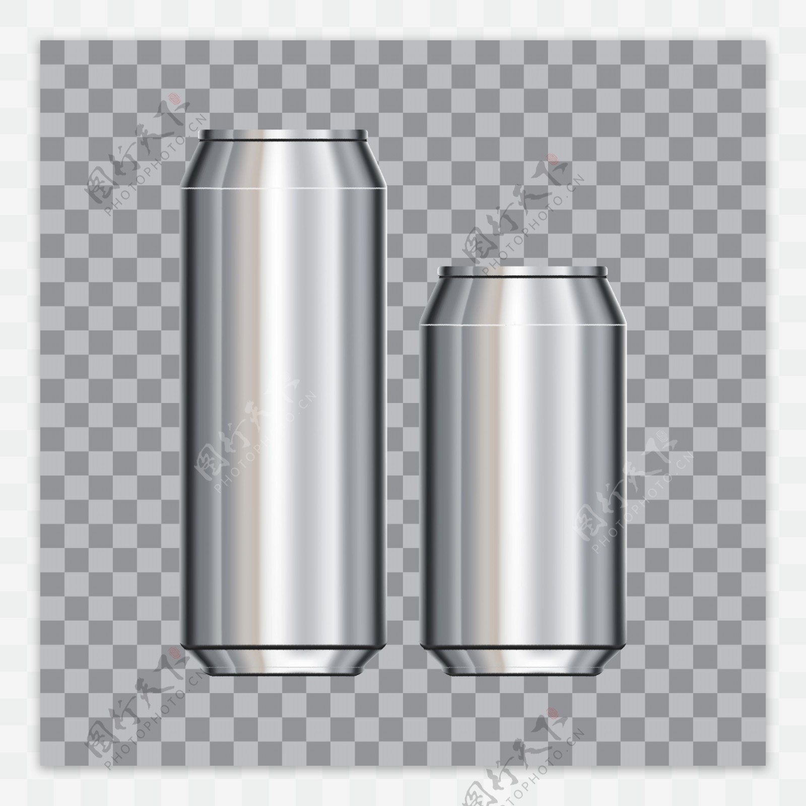 银色易拉罐啤酒饮料包装设计