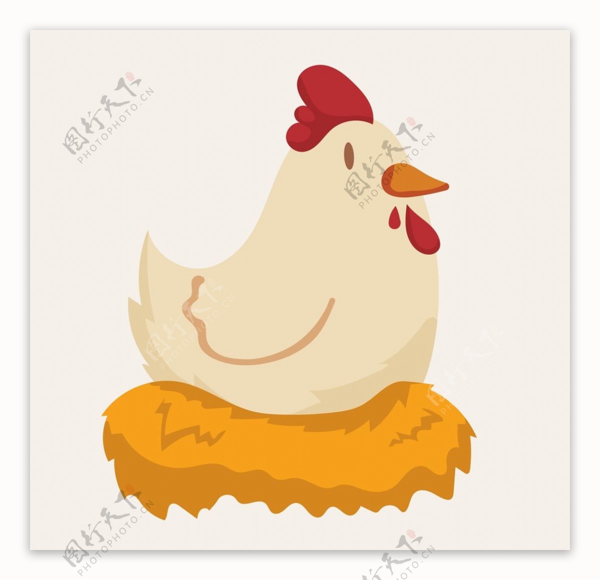 母鸡和小鸡卡通插画图片素材_ID:159851857-Veer图库