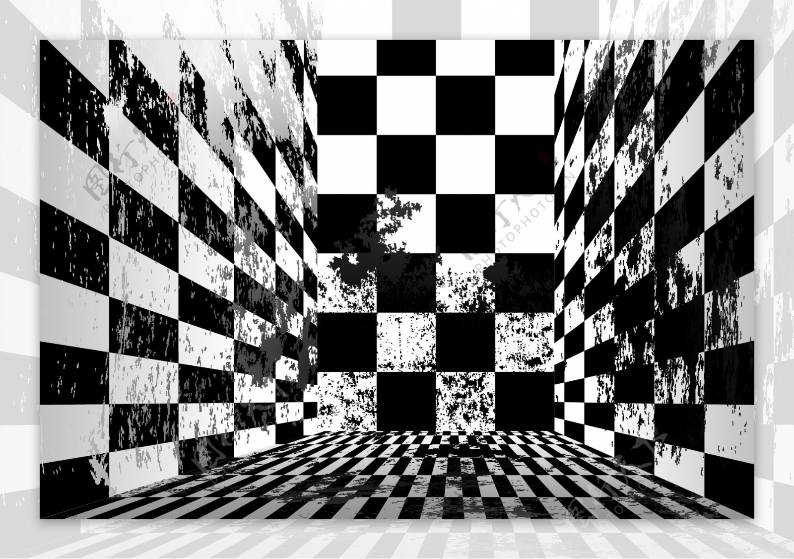 3D黑白方格